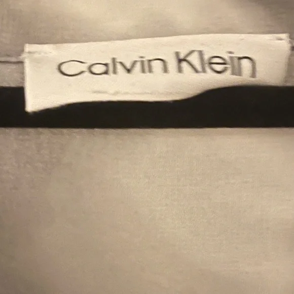 Calvin Klein Silky Top with Sheer Sleeves, Ruffles, Metal Buttons - so elegant! - Picture 7 of 8